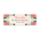Hibiscus Floral Pink Wedding for Favor Labels (Voorkant)