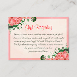 Hibiscus Floral Pink Wedding Gift Registry Informatiekaartje