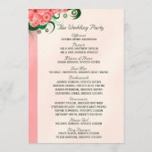 Hibiscus Floral Pink Wedding Programme Sjablonen (Achterkant)