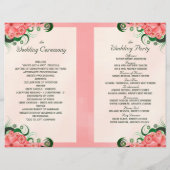 Hibiscus Floral Pink Wedding Programme Sjablonen (Achterkant)