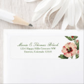 Hibiscus Floral retour adreslabel Etiket (Insitu)