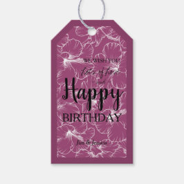 Hibiscus Floral Sketch Raspberry Cadeaulabel