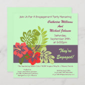 Hibiscus Floral Tropical Wedding Engagement Party Kaart (Voorkant / Achterkant)