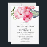 Hibiscus Floral Waterverf Romantic Wedding Kaart<br><div class="desc">Hibiscus Floral Waterverf Romantic Wedding</div>