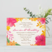 Hibiscus Floral Wedding Invitation Kaart (Staand voorkant)
