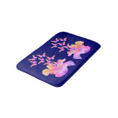 Hibiscus flower and Colorful Butterflies Badmat (Gekanteld)