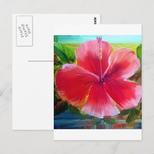 Hibiscus Flower Art Briefkaart (Voorkant / Achterkant)