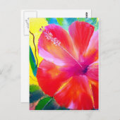 Hibiscus Flower Art Briefkaart (Voorkant / Achterkant)