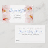 Hibiscus Flower Baby shower Luier Raffle Ticket Informatiekaartje (Voorkant / Achterkant)