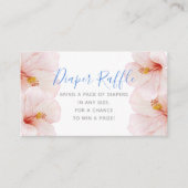 Hibiscus Flower Baby shower Luier Raffle Ticket Informatiekaartje (Voorkant)