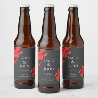 Hibiscus flower Beer Bottle Label Bier Etiket