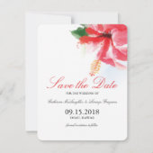 Hibiscus Flower Breeze Waterverf Save the Date (Voorkant)