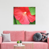 Hibiscus Flower Bright Magenta Floral Canvas Afdruk (Insitu (Woonkamer))