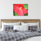 Hibiscus Flower Bright Magenta Floral Canvas Afdruk (Insitu (Slaapkamer))