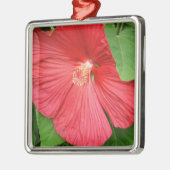 Hibiscus Flower Bright Magenta Floral Metalen Ornament (Links)