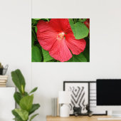 Hibiscus Flower Bright Magenta Floral Poster (Thuiskantoor)