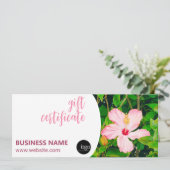 HIBISCUS FLOWER BUSINESS EIGEN LOGO GIFT-CERTIFICA (Staand voorkant)