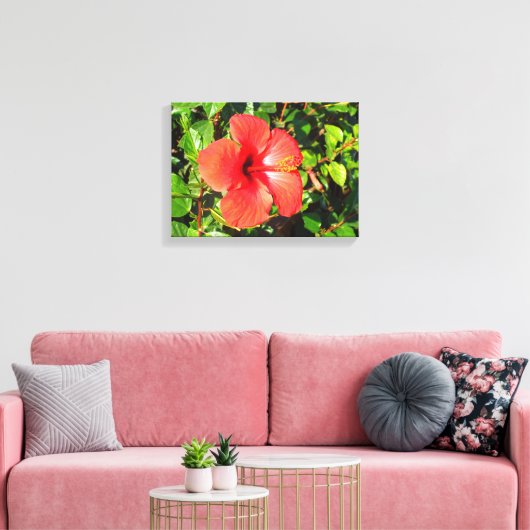 Hibiscus flower canvas afdruk (Insitu (Woonkamer))