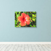 Hibiscus flower canvas afdruk (Insitu (Houten vloer))