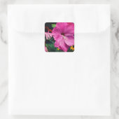 Hibiscus flower en Friends Vierkante Sticker (Tas)