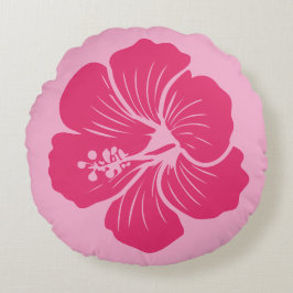 Hibiscus Flower Hot Pink Outline Drawing Rond Kussen