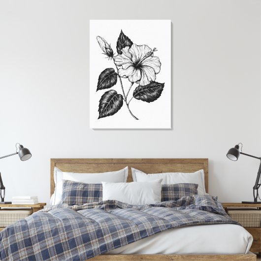 Hibiscus flower II Canvas Afdruk (Insitu (Slaapkamer))