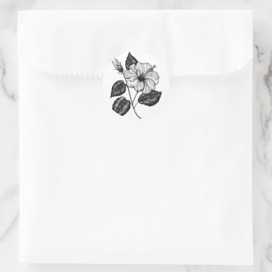 Hibiscus flower II Ronde Sticker (Tas)