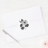 Hibiscus flower II Ronde Sticker (Envelop)