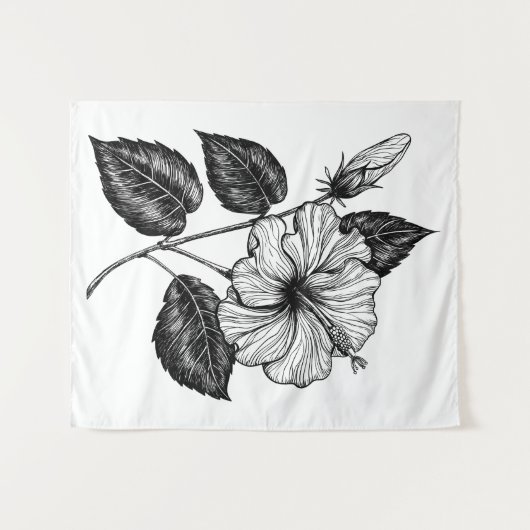 Hibiscus flower II Wandkleed (Voorkant (horizontaal))