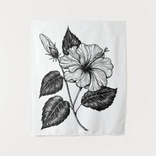 Hibiscus flower II Wandkleed (Voorkant)