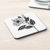 Hibiscus flower III Bier Onderzetter (Linkerzijde)