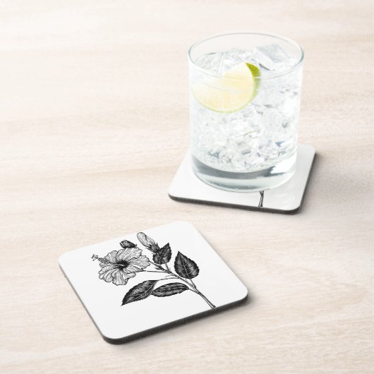 Hibiscus flower III Bier Onderzetter (Rechterzijde)