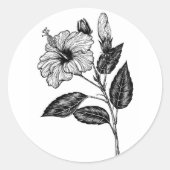 Hibiscus flower III Ronde Sticker (Voorkant)