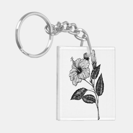 Hibiscus flower III Sleutelhanger (Voorkant Links)