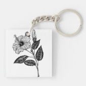Hibiscus flower III Sleutelhanger (Achterkant)