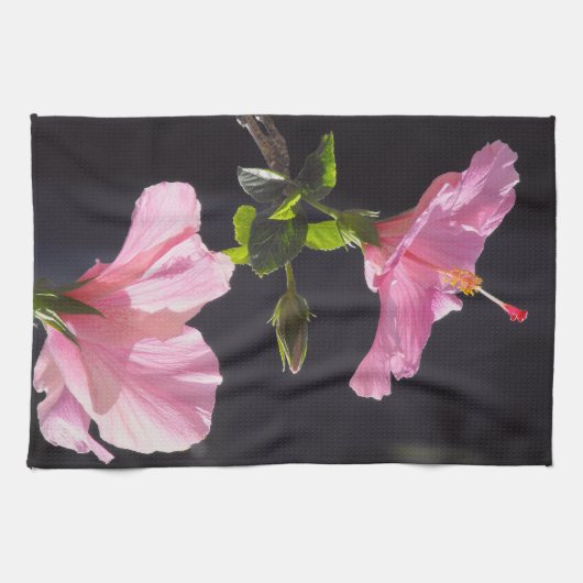 Hibiscus Flower in Profile Theedoek (Horizontaal)