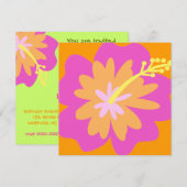 Hibiscus Flower Invitation Kaart (Voorkant / Achterkant)