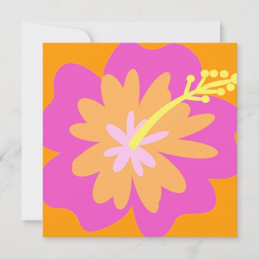Hibiscus Flower Invitation Kaart (Voorkant)