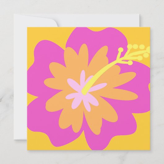 Hibiscus Flower Invitation Kaart (Voorkant)