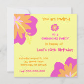 Hibiscus Flower Invitation Kaart (Achterkant)