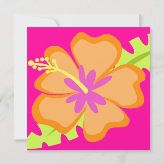 Hibiscus Flower Invitation Kaart (Voorkant)