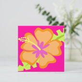 Hibiscus Flower Invitation Kaart (Staand voorkant)
