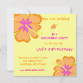 Hibiscus Flower Invitation Kaart (Achterkant)