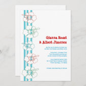 Hibiscus Flower Invitations | Weddenschap | Geboor Kaart (Voorkant / Achterkant)