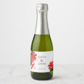 Hibiscus flower  Mini Sparkling Wine Bottle Labels Sparkling Wijnetiket (Voorkant)