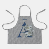 Hibiscus Flower Monogram Initiaal A Name Apron Schort (Voorkant)