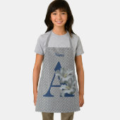 Hibiscus Flower Monogram Initiaal A Name Apron Schort (Insitu)
