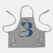 Hibiscus Flower Monogram Initiaal B Naam Schort (Voorkant)