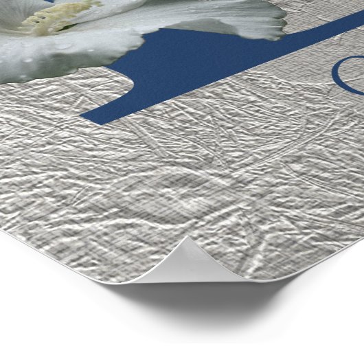 Hibiscus Flower Monogram Initiaal E Jouw naam Poster (Hoek)