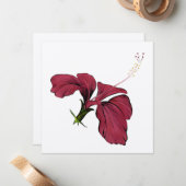 Hibiscus Flower Note Kaart Notitiekaartje (Voorkant / Achterkant in situ)